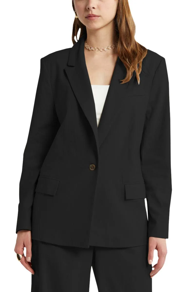 2 Piece Spring Summer Casual Single Buttons Women's Linen Suit (Blazer Pants)