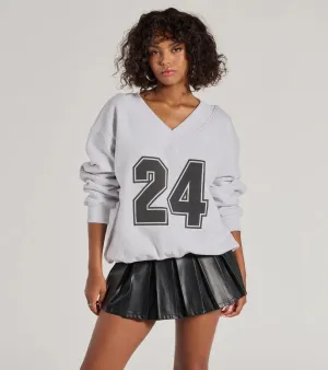 24 Graphic Oversized Pullover Sweatshirt