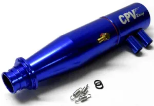 51908B 1/8 Scale RC Model Alloy Blue Adjustable Exhaust Pipe Muffler Two Chamber