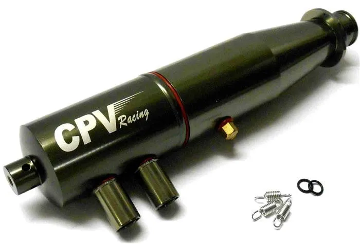51908T 1/8 Scale RC Alloy Titanium Adjustable Exhaust Pipe Muffler Two Chamber