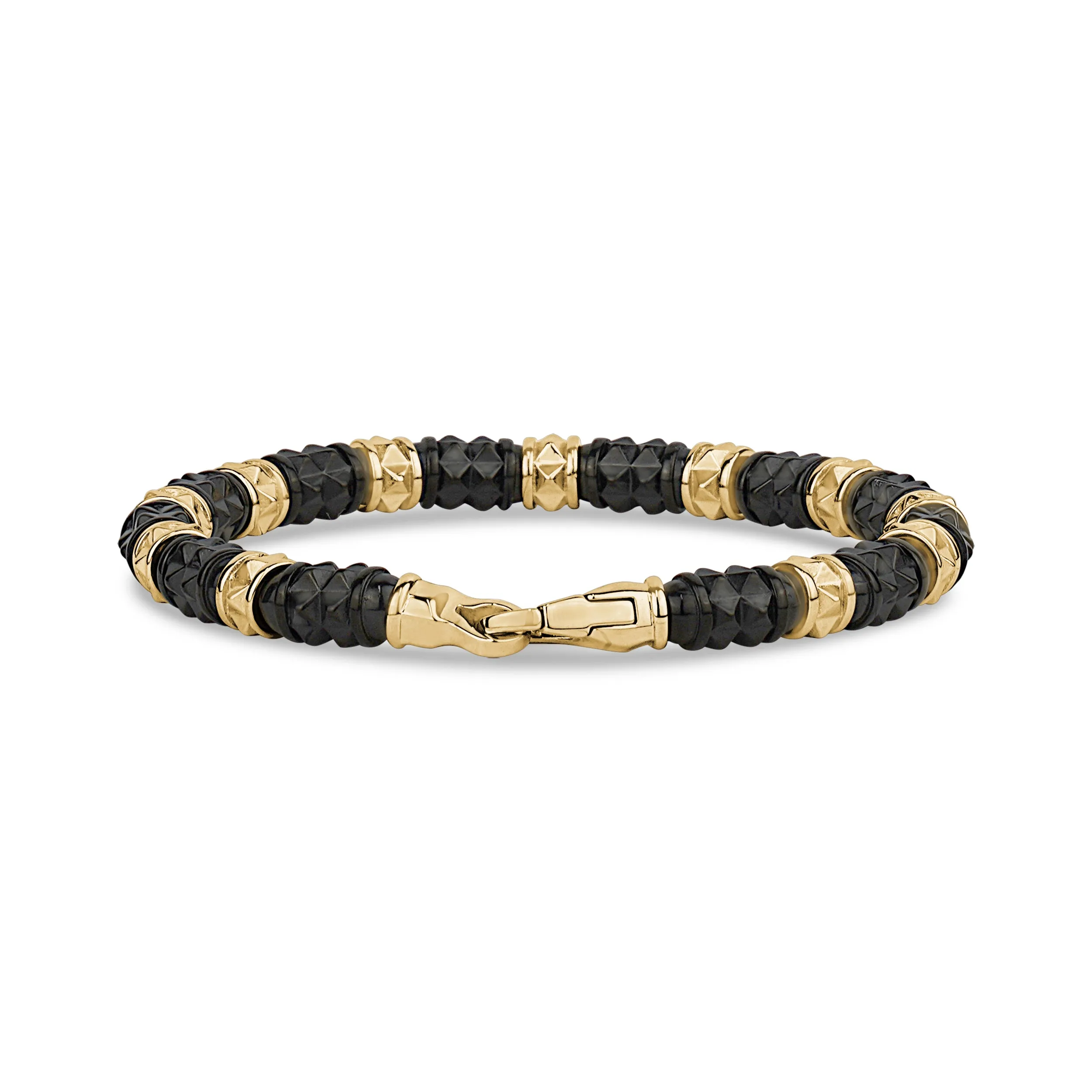 6mm Gold & Gunmetal Spiked Bead Bracelet