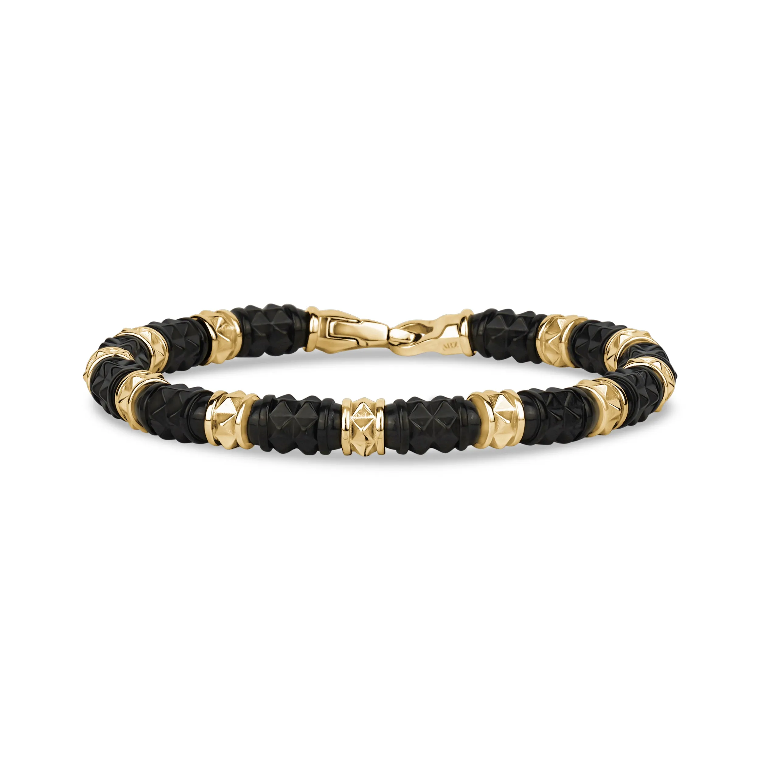 6mm Gold & Gunmetal Spiked Bead Bracelet