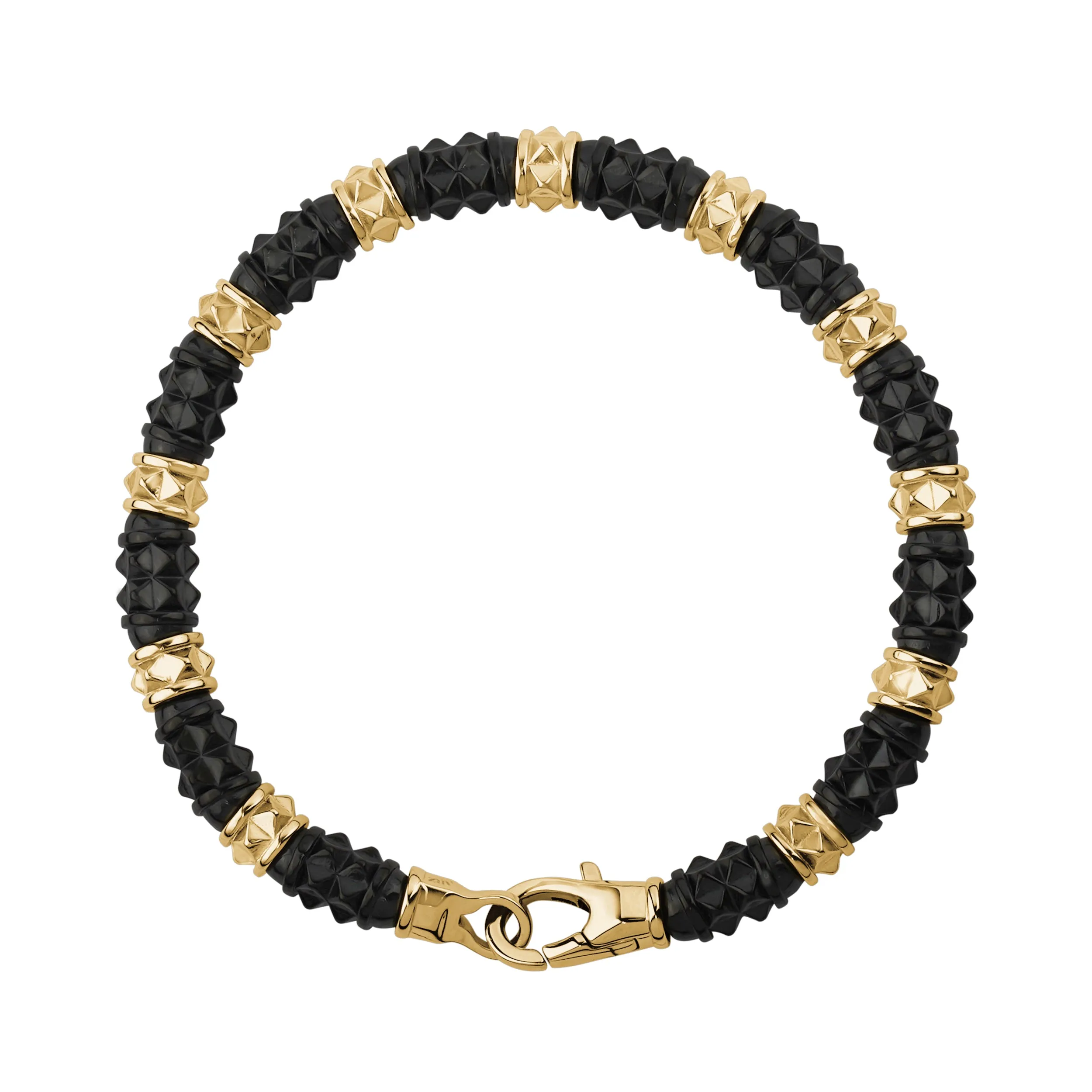 6mm Gold & Gunmetal Spiked Bead Bracelet