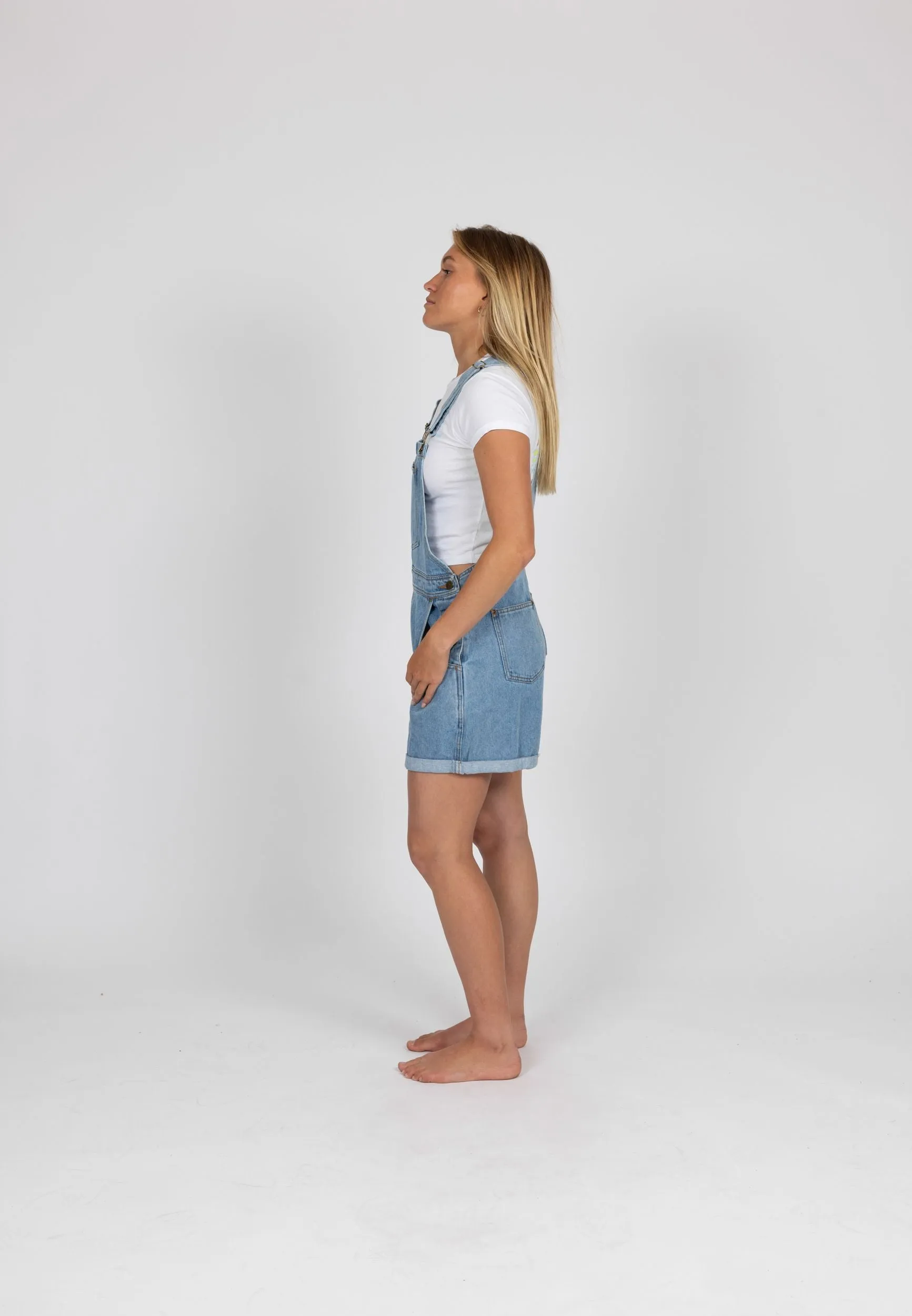 ACE DENIM OVERALL SHORTS