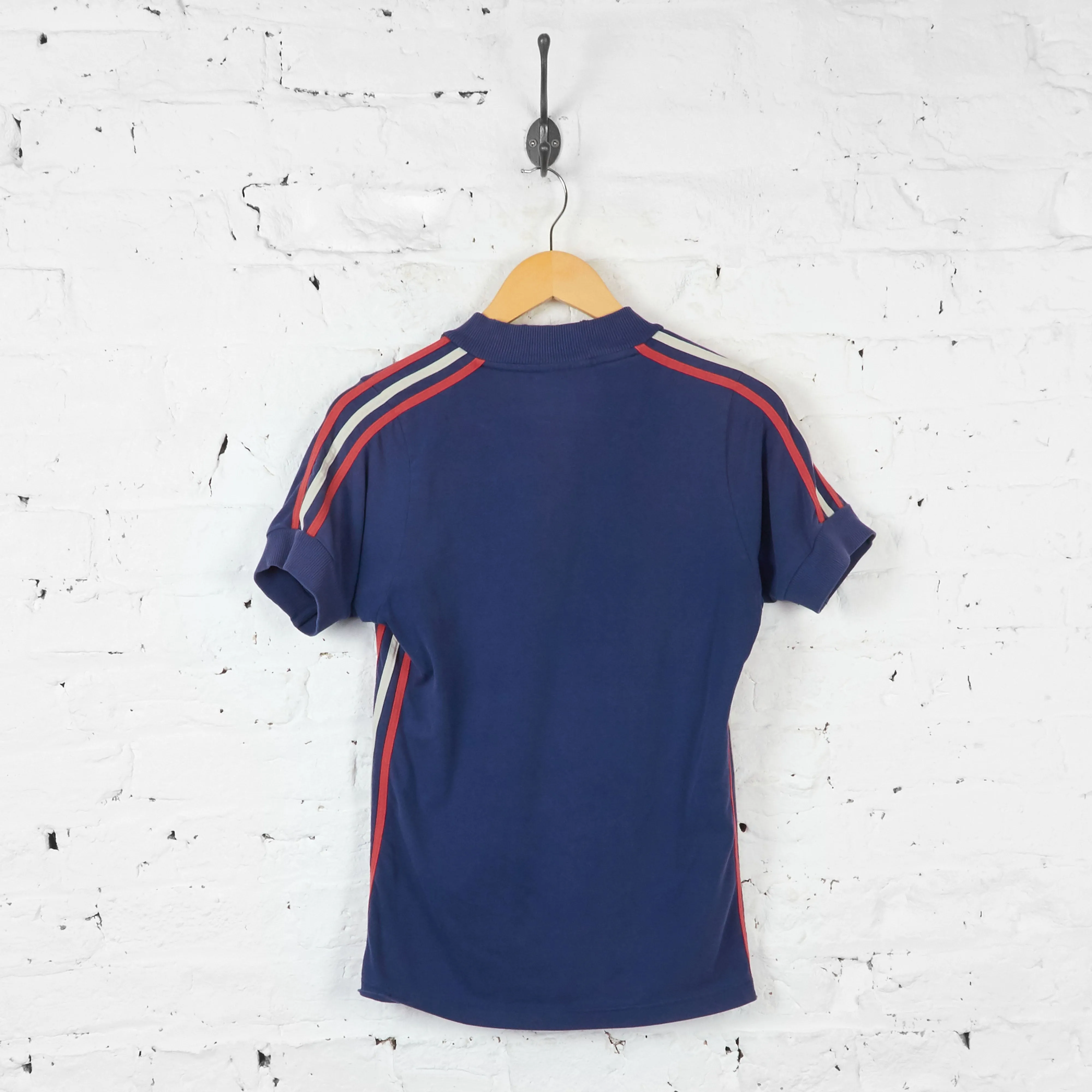 Adidas 1/4 Zip T Shirt - Blue - S
