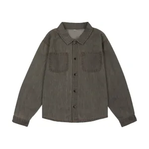 Analogie Denim Tencel Button Down Shirt - Gray Wash