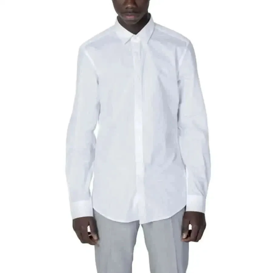 Antony Morato Men's Classic Black Cotton Long Sleeve Shirt