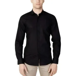 Antony Morato Men's Classic Black Cotton Long Sleeve Shirt