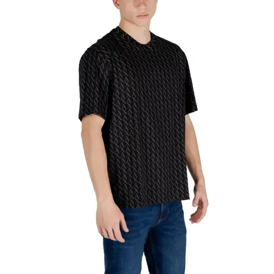 Armani Exchange Mens Plain Black Cotton T Shirt