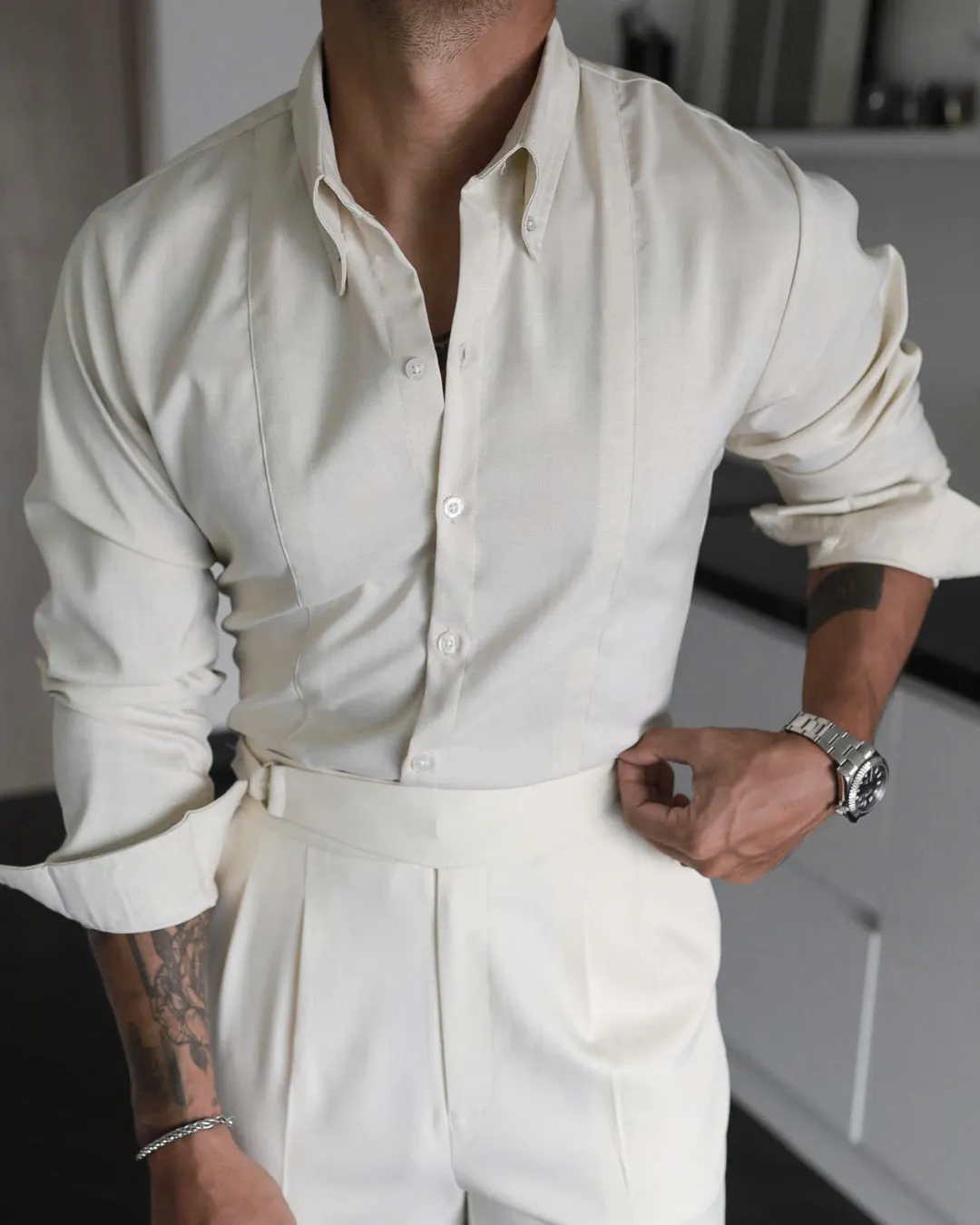 BAMBOO BUTTON-DOWN STRIPE SHIRTS