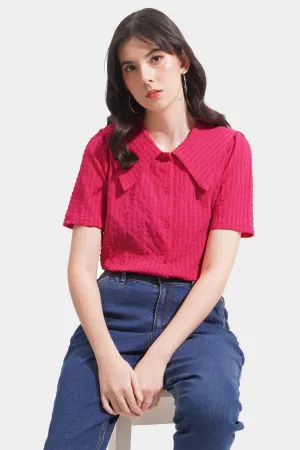 Big Collar Button Down Top