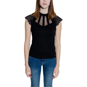 Black Lace Trimmed Sleeveless Top