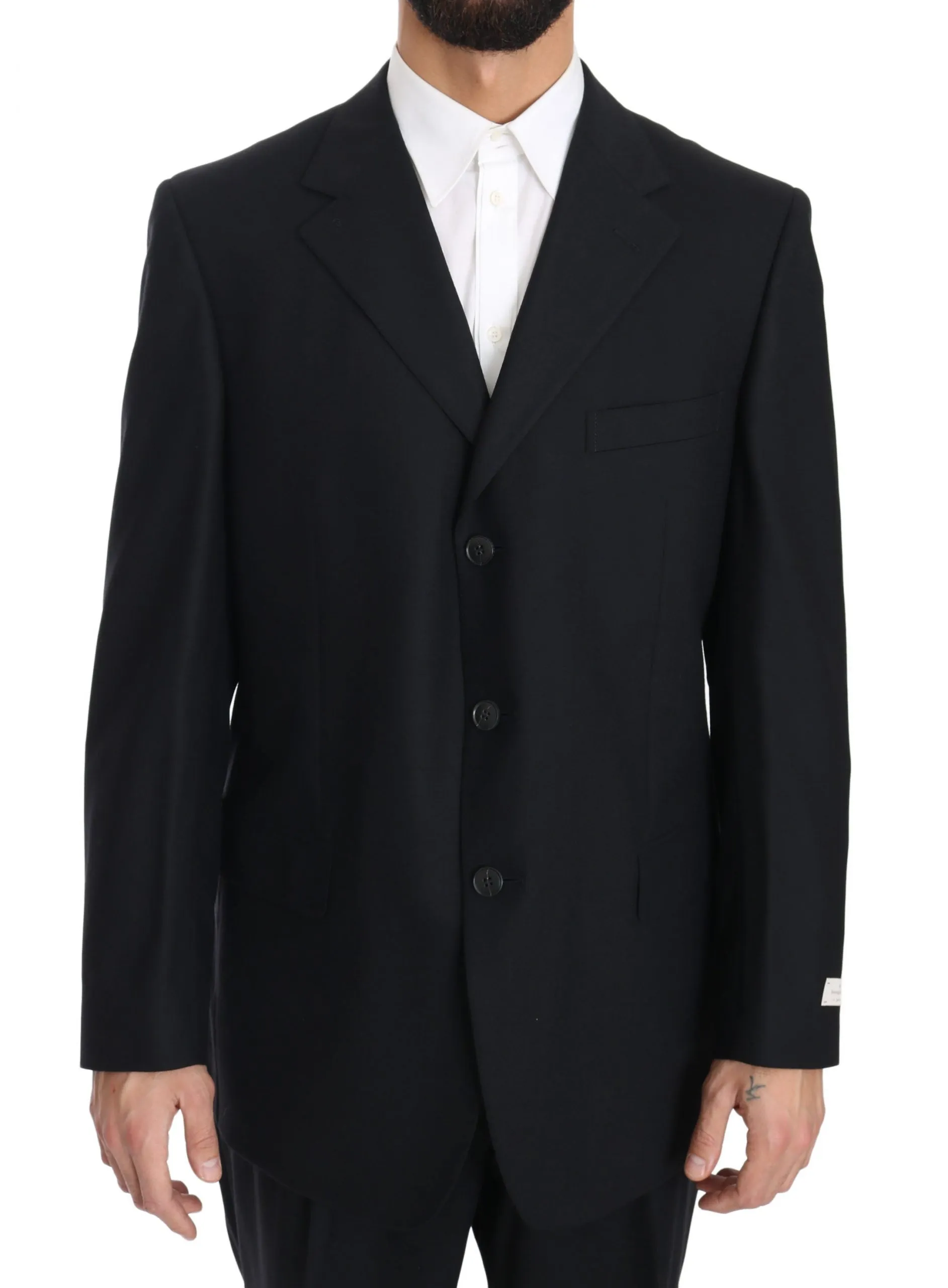 Black two Piece 3 Button Wool suit