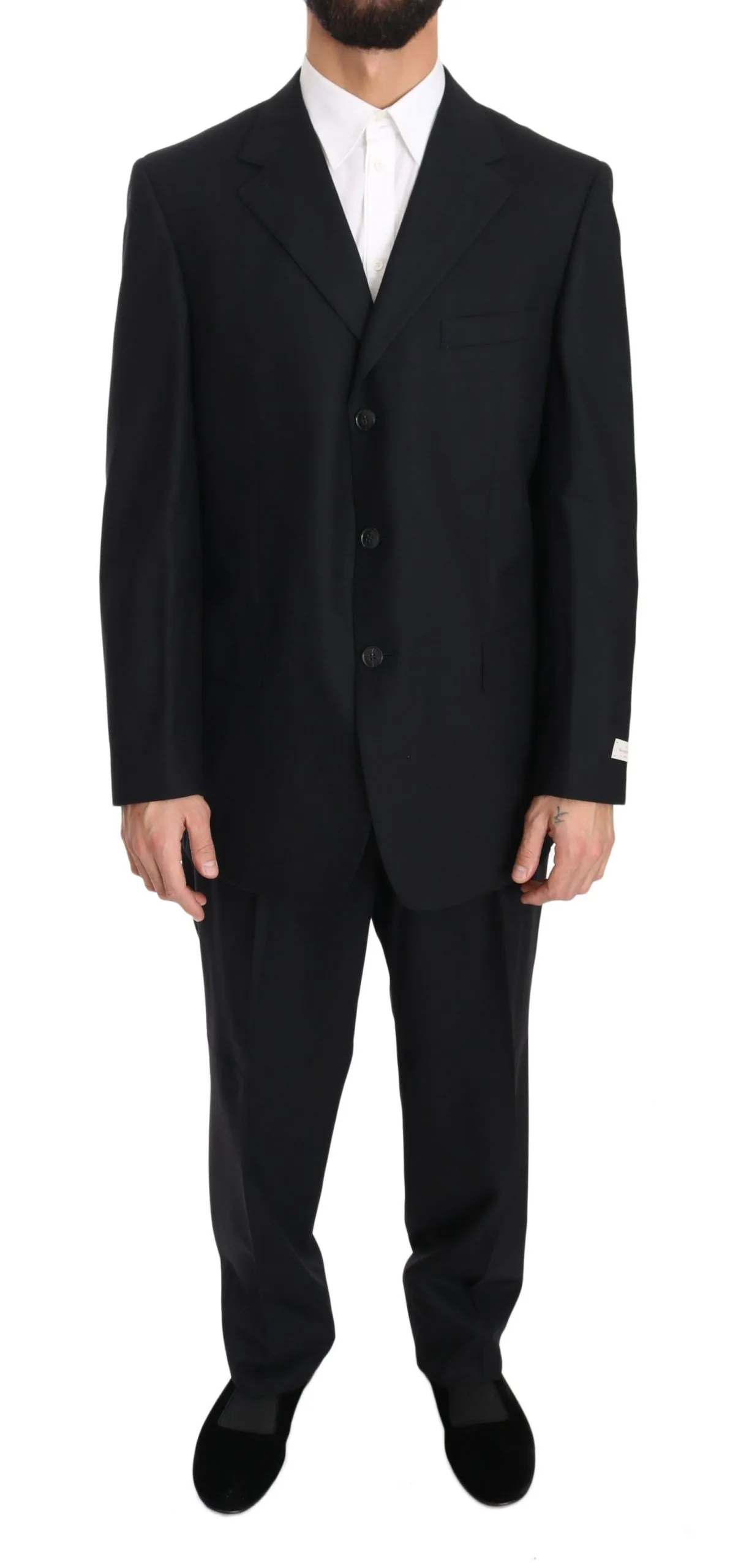 Black two Piece 3 Button Wool suit