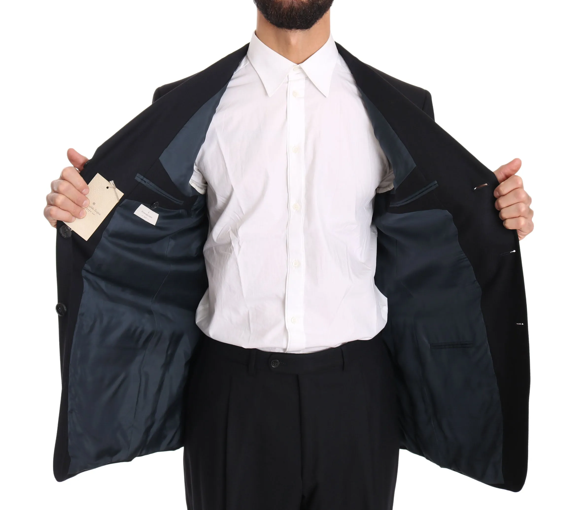 Black two Piece 3 Button Wool suit