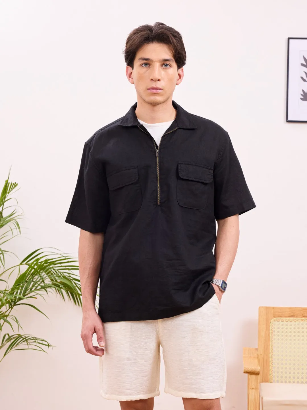 Black Zipper Shirt