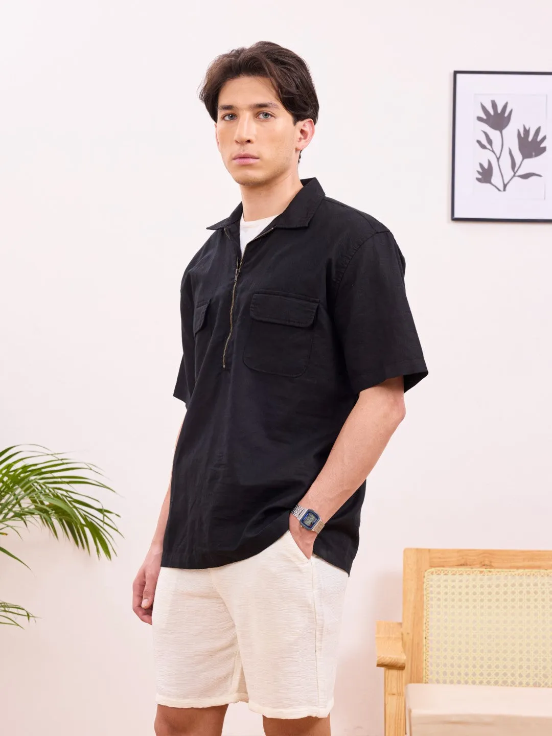 Black Zipper Shirt