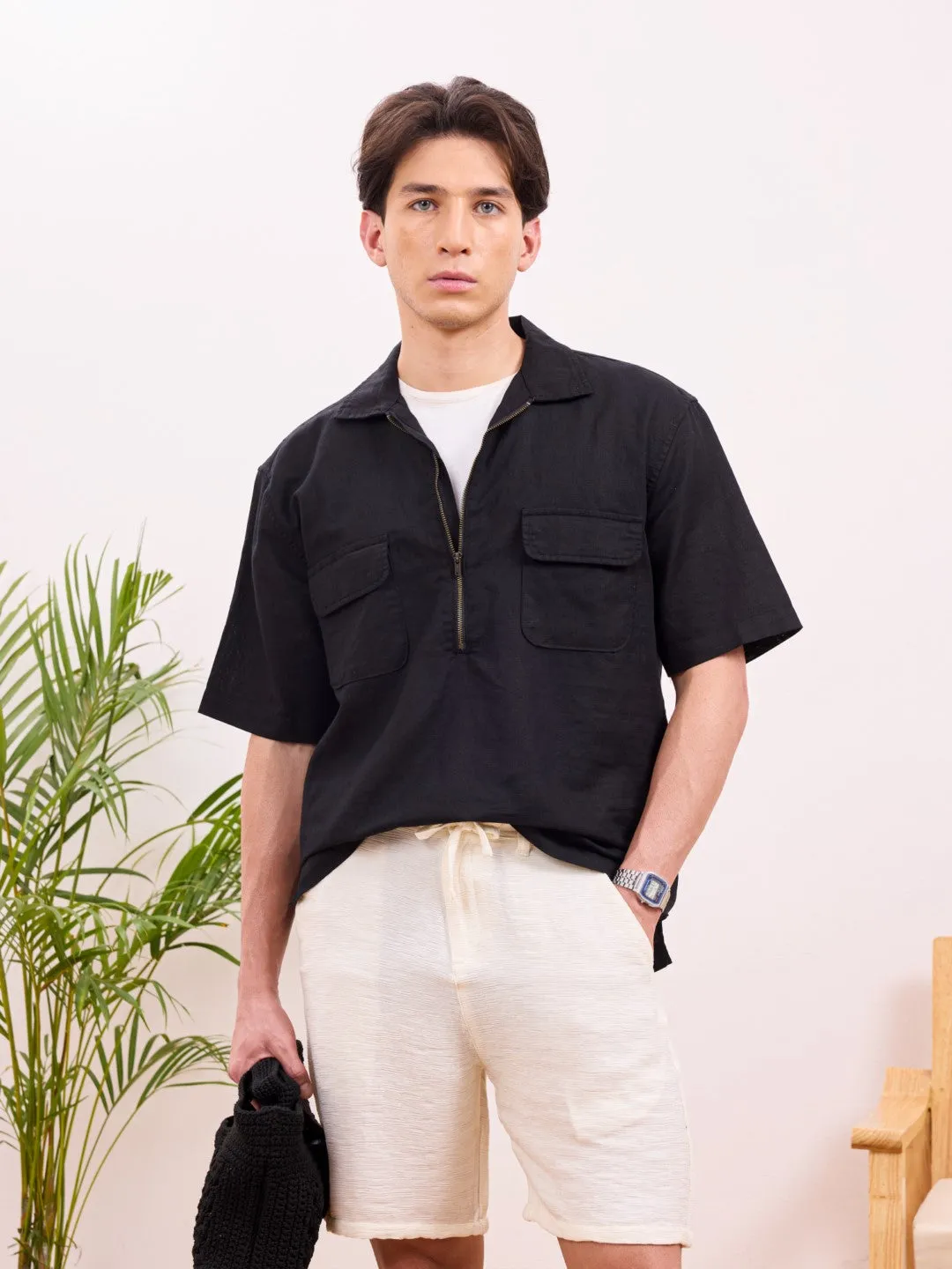 Black Zipper Shirt