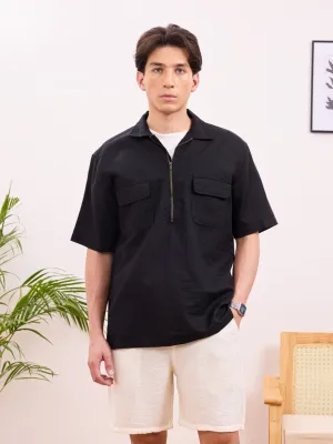 Black Zipper Shirt
