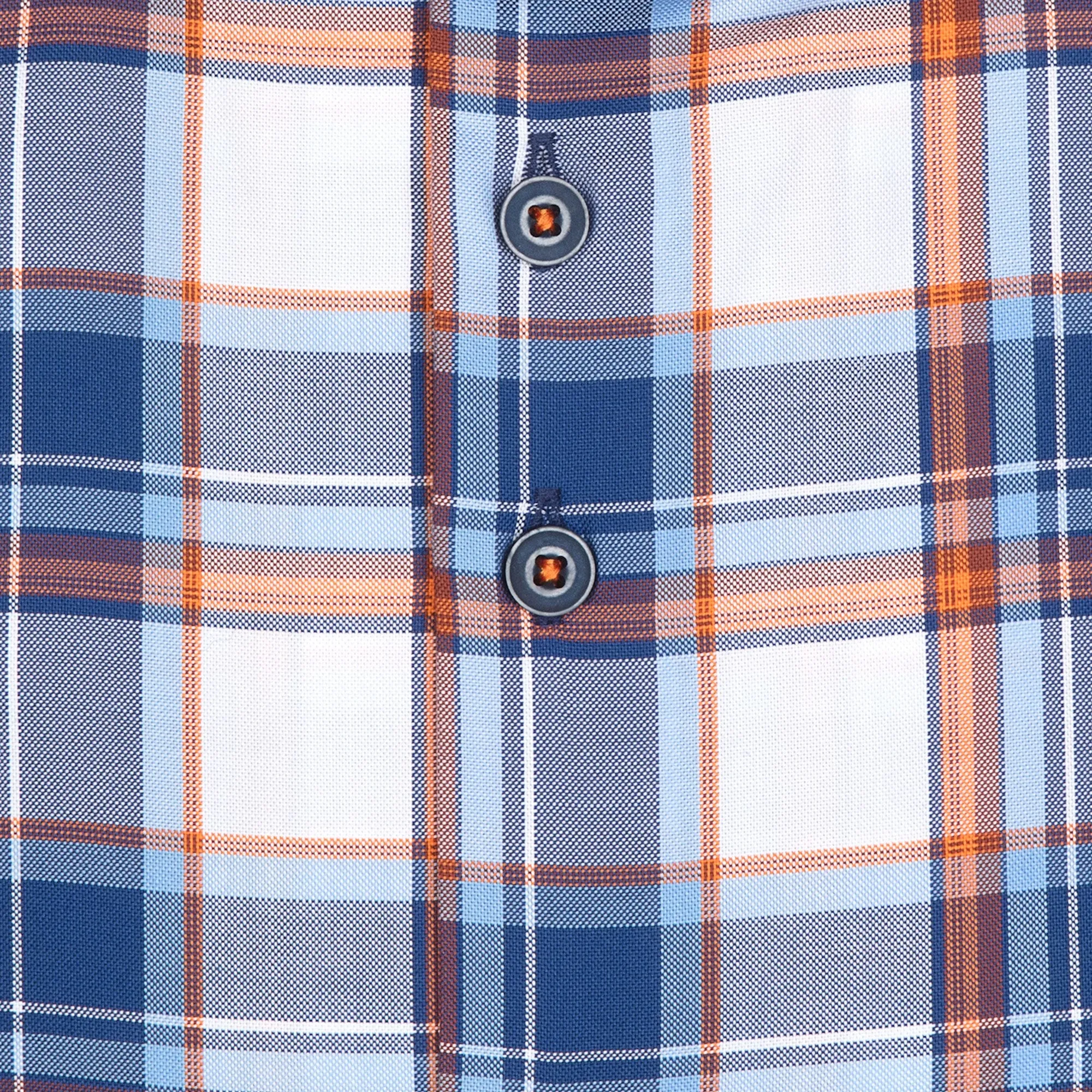 Blue check cotton oxford shirt