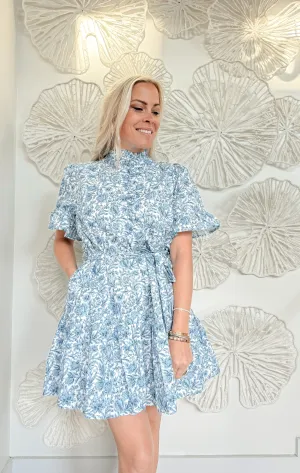 Blue Floral Tie Mini