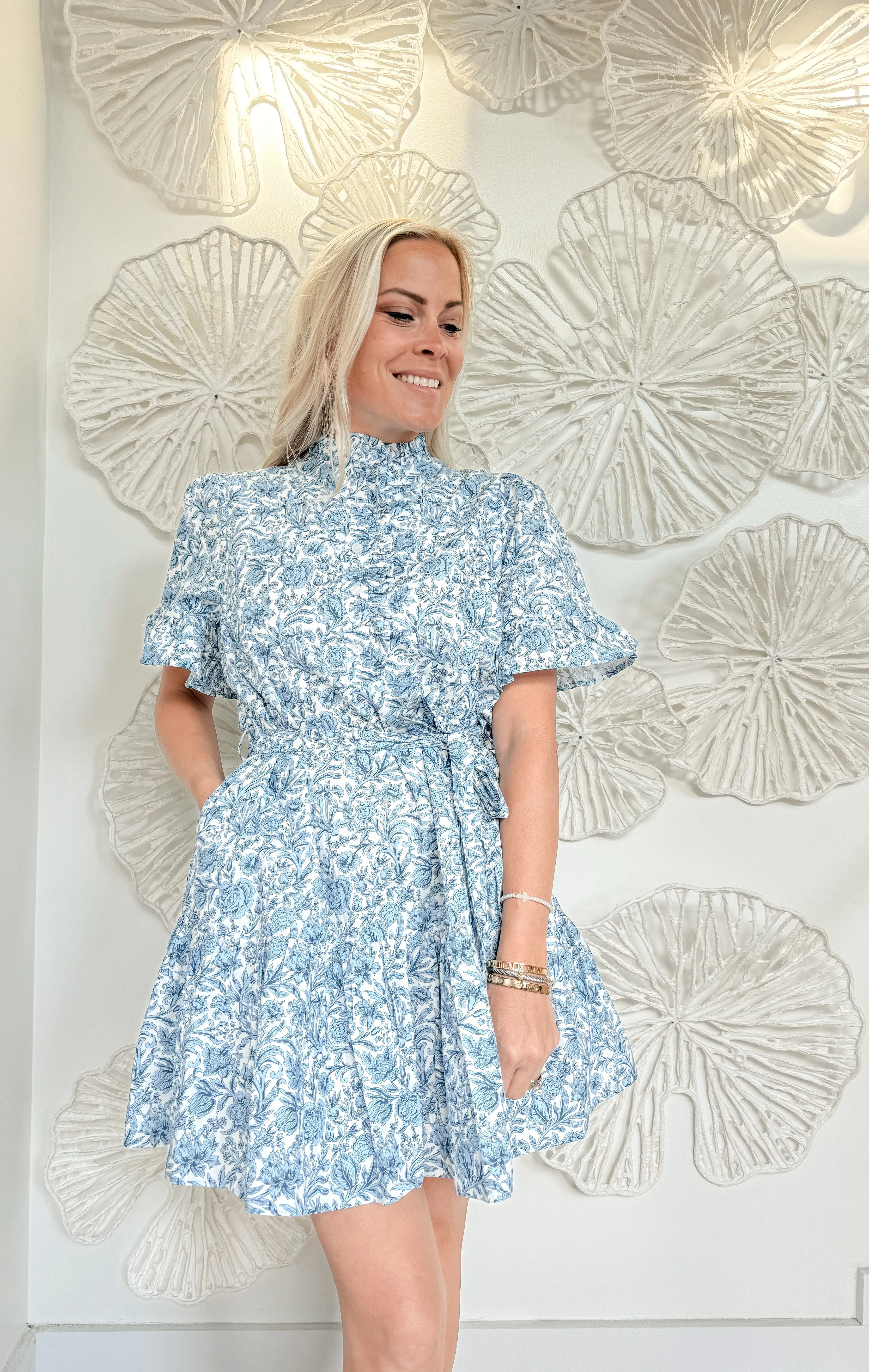 Blue Floral Tie Mini