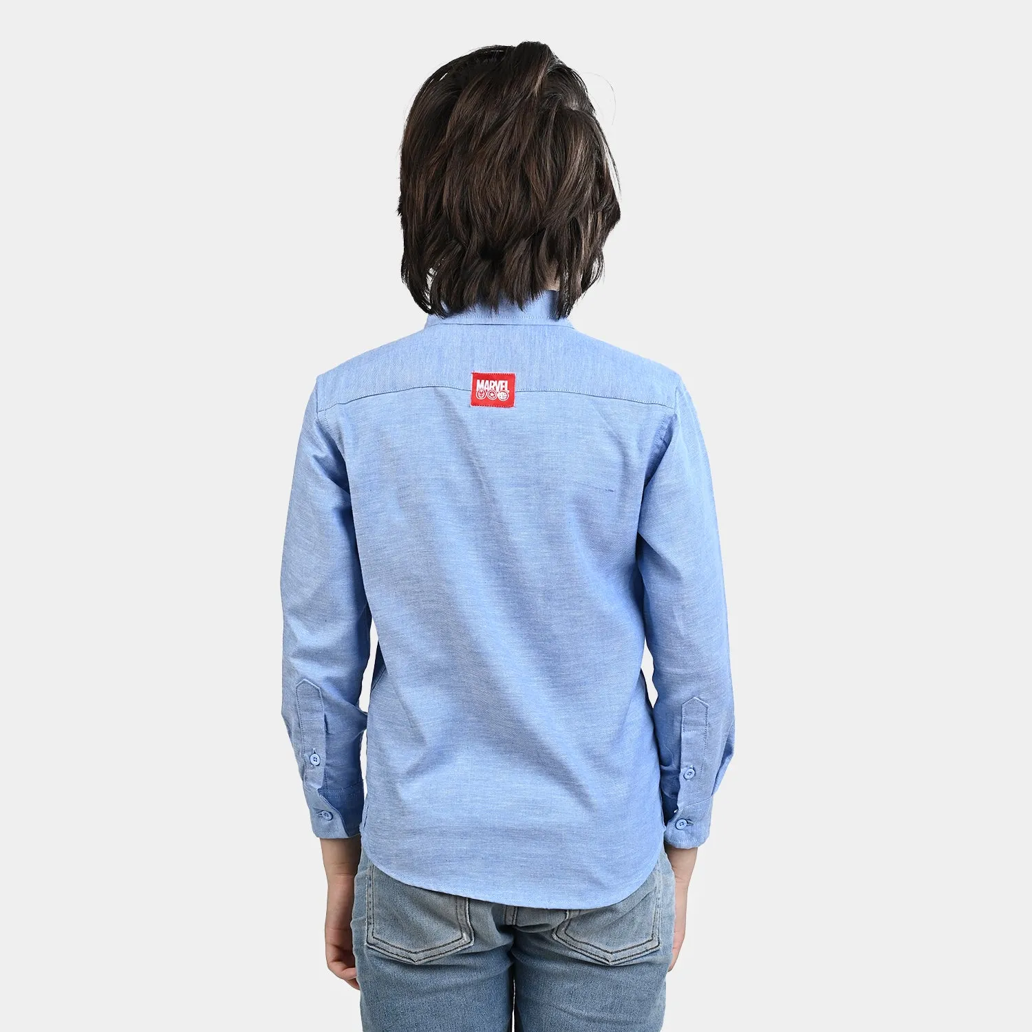 Boys Oxford Casual Shirt-L/BLUE