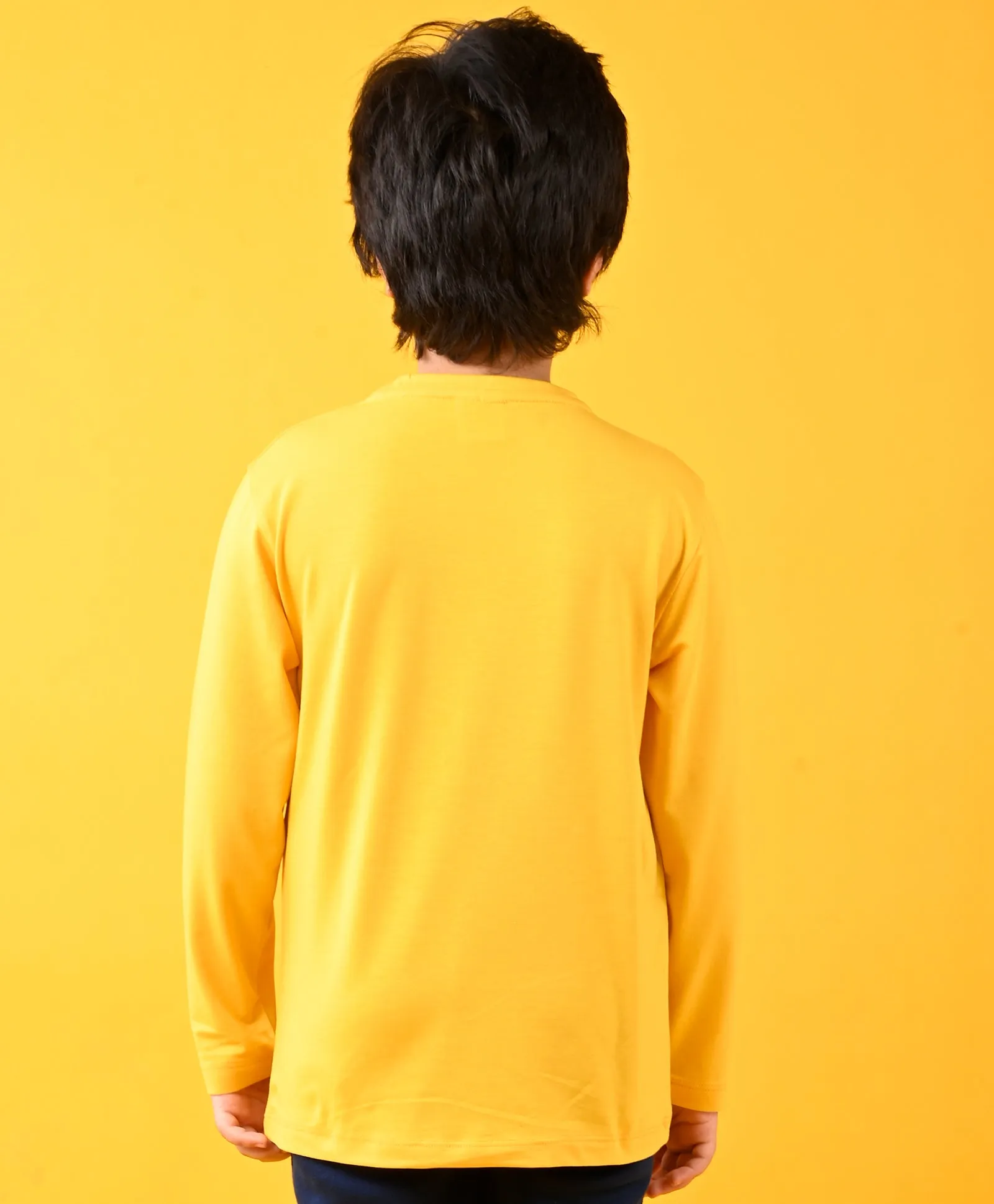 BRAVE MODE ON YELLOW LONG SLEEVES T-SHIRT - YELLOW