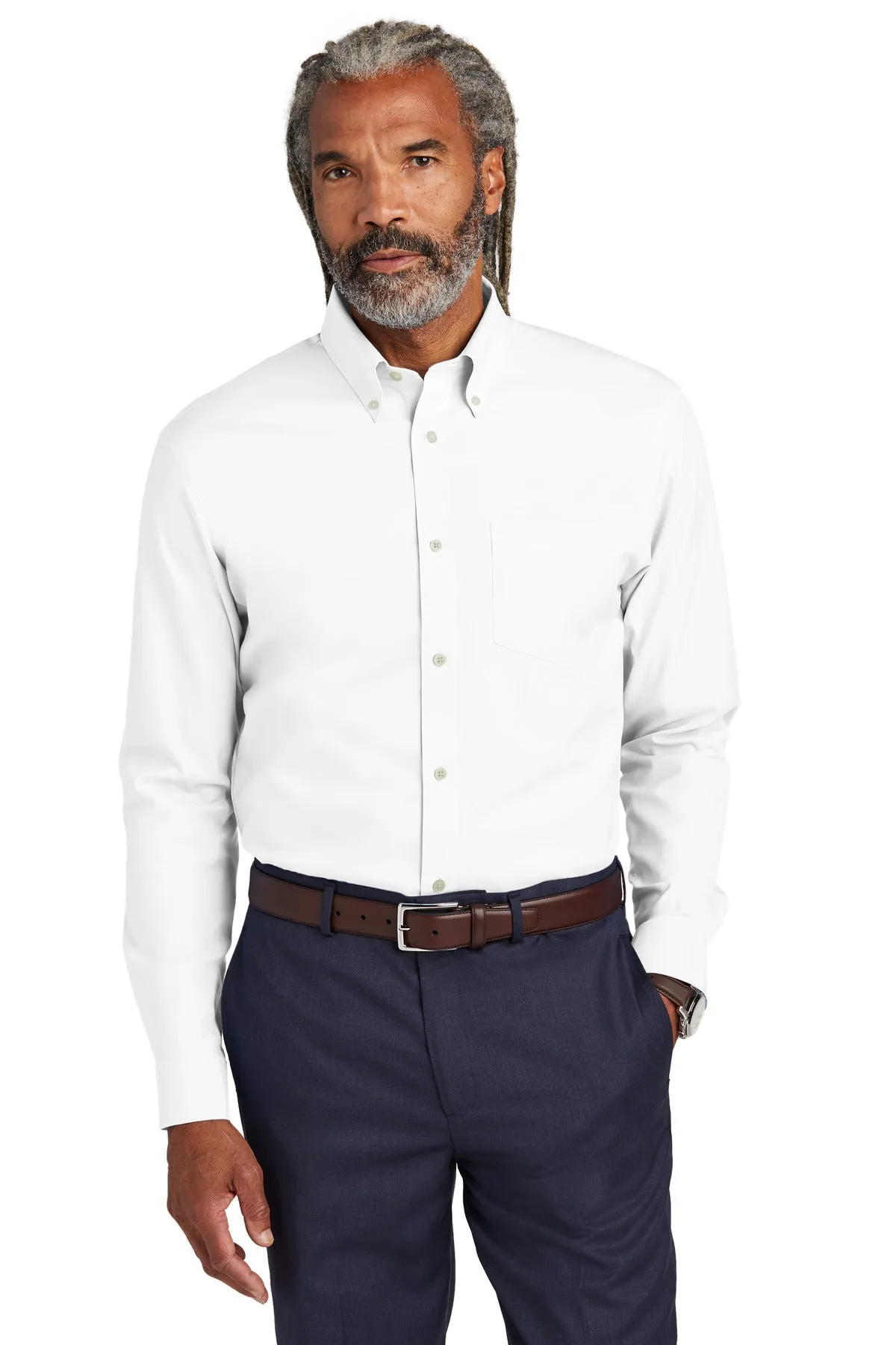 Brooks Brothers Tall Wrinkle-Free Stretch Pinpoint Shirt TBB18000 White Tall