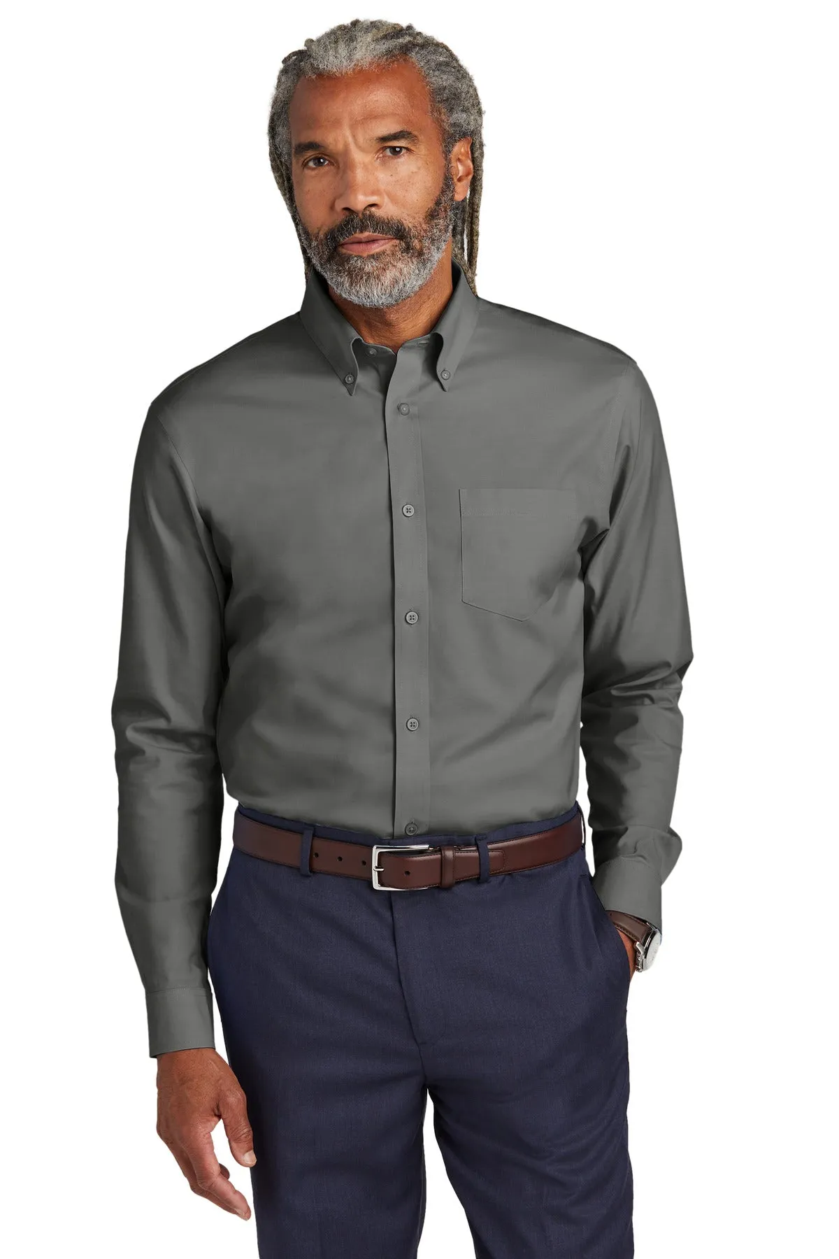 Brooks Brothers Wrinkle-Free Stretch Pinpoint Shirt BB18000 Deep Black