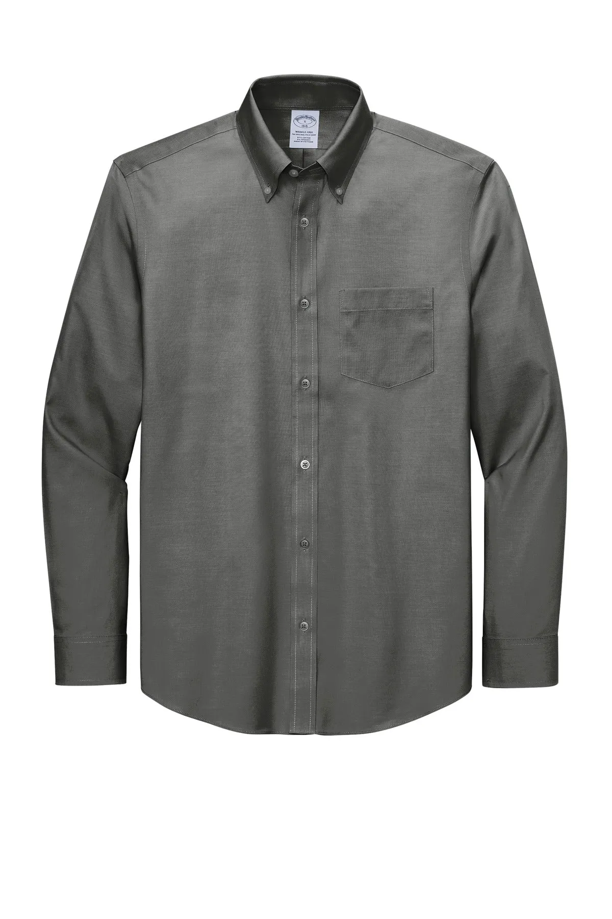 Brooks Brothers Wrinkle-Free Stretch Pinpoint Shirt BB18000 Deep Black