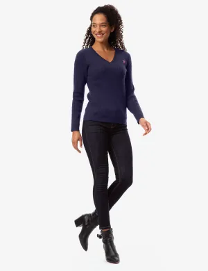 CABLE KNIT V-NECK SWEATER