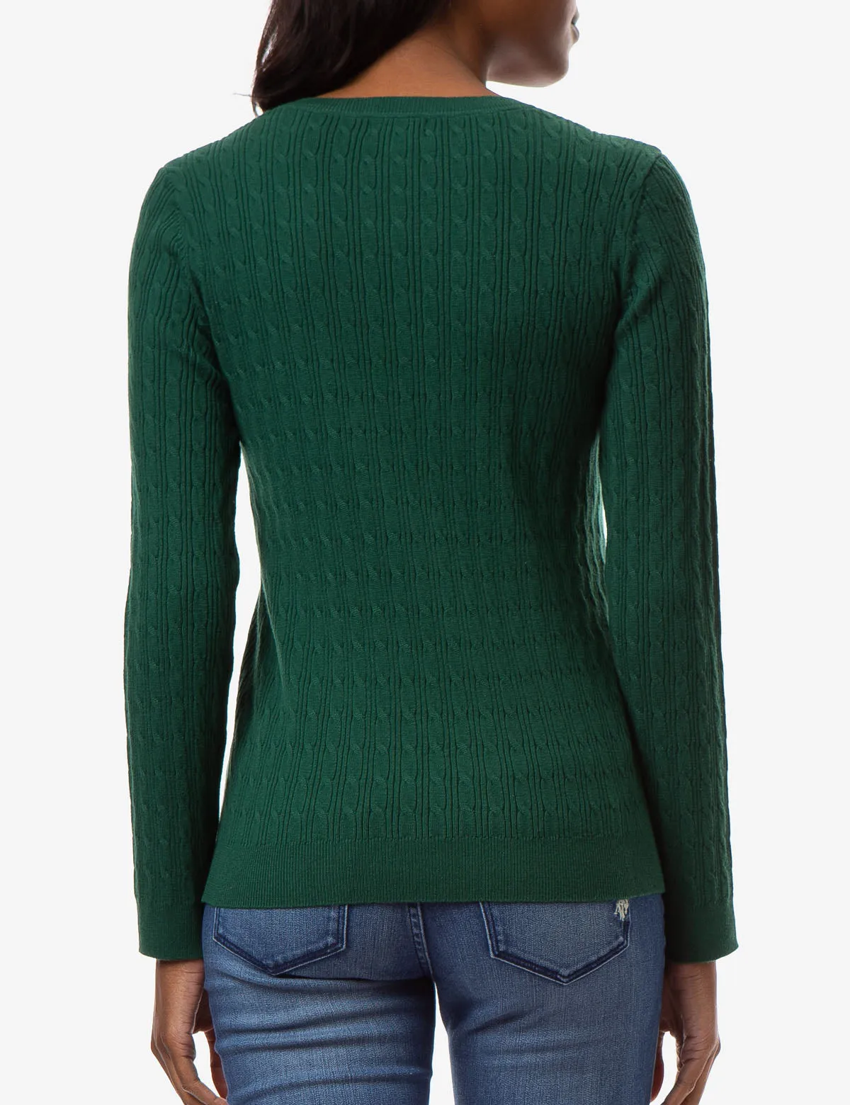 CABLE KNIT V-NECK SWEATER