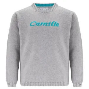 Camden Personalised Cashmere Baby Sweater - London Grey & Azure