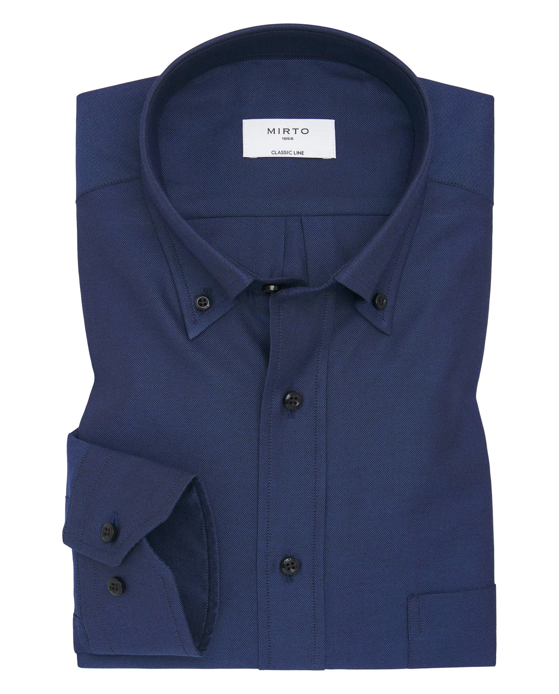 Camisa casual azul de algodón oxford