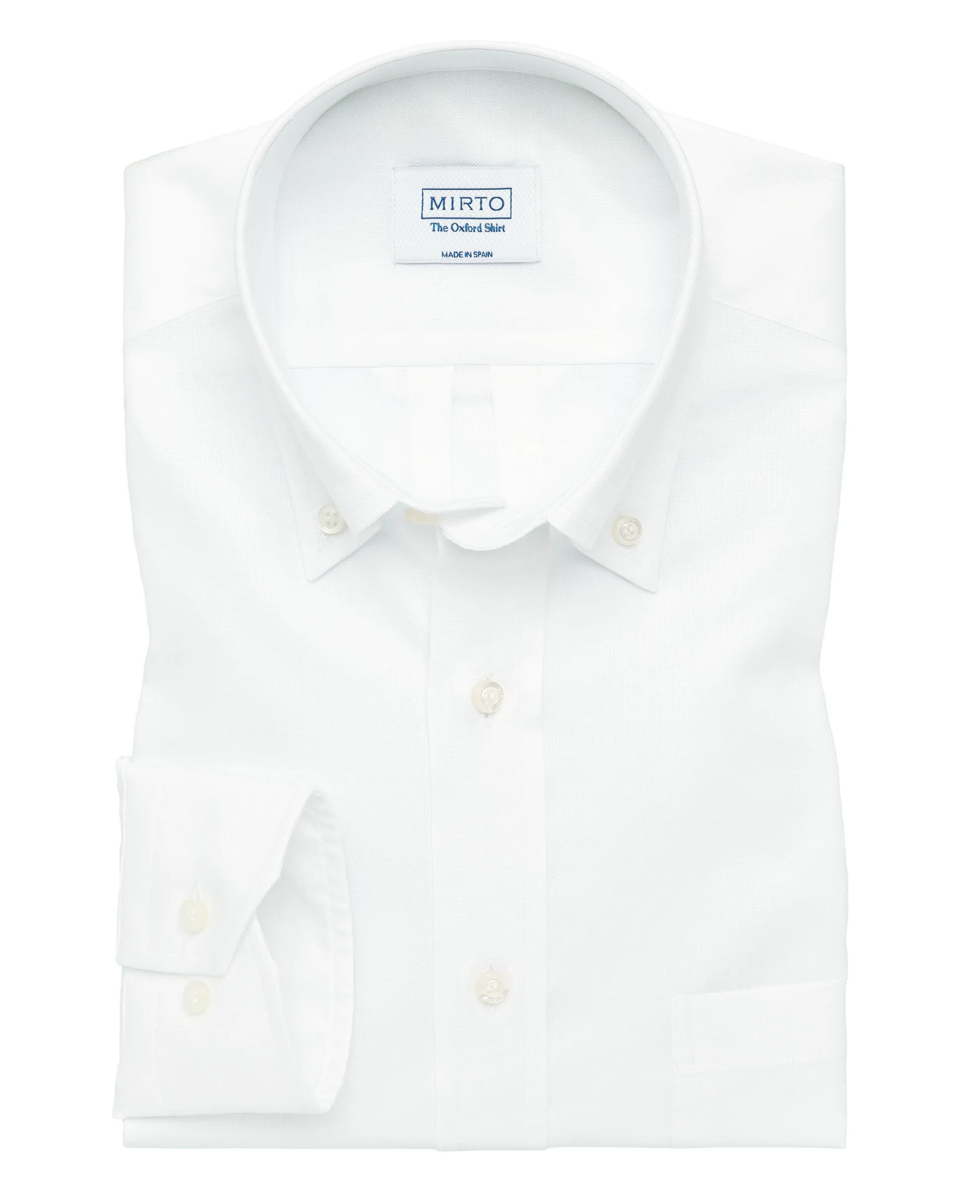 Camisa casual oxford manga larga blanco