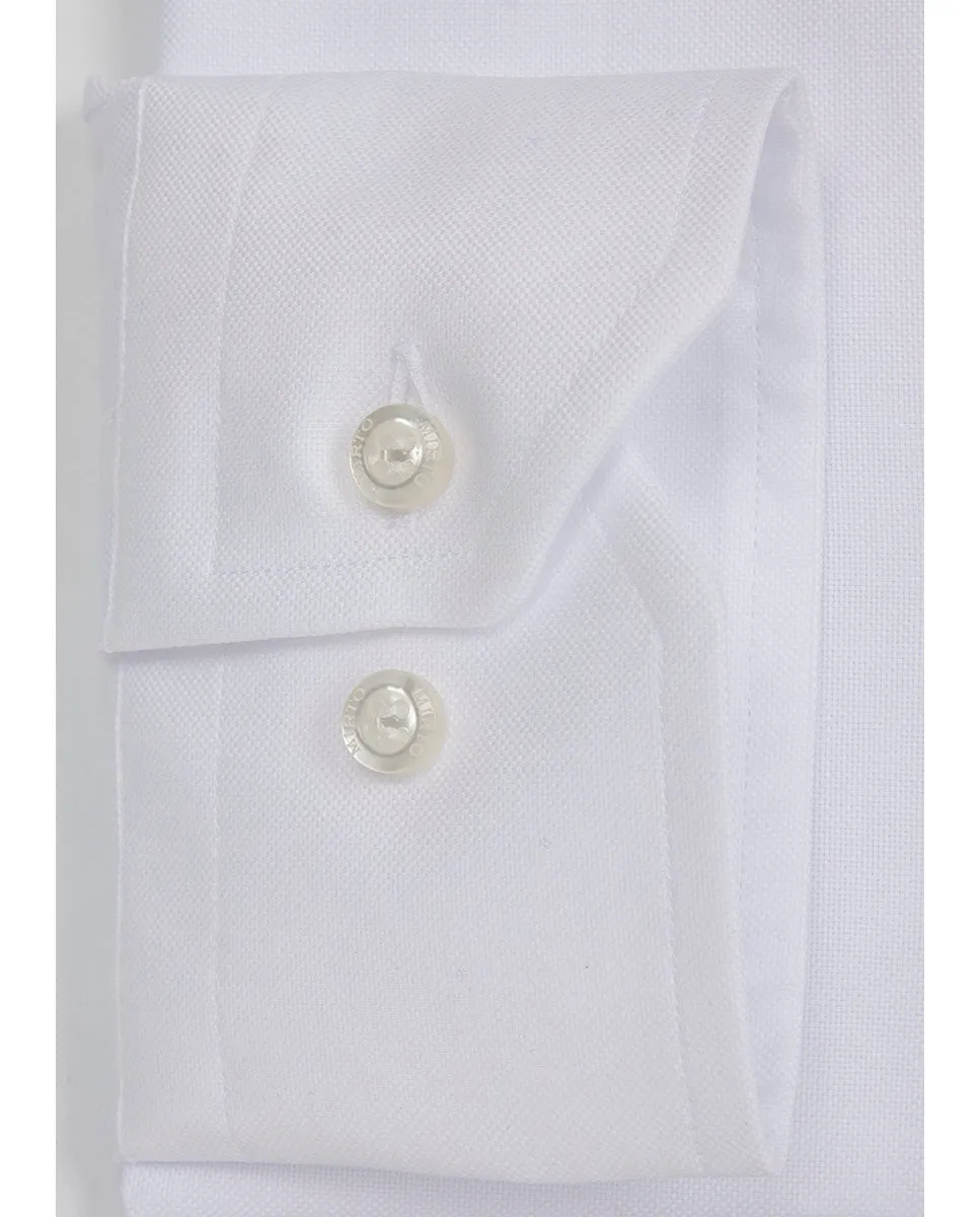 Camisa casual oxford manga larga blanco
