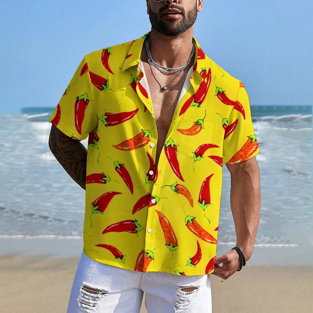 Cartoon Pepper Gonzo The Muppets Inspired Short Sleeve Button-Down Shirt 2401000324