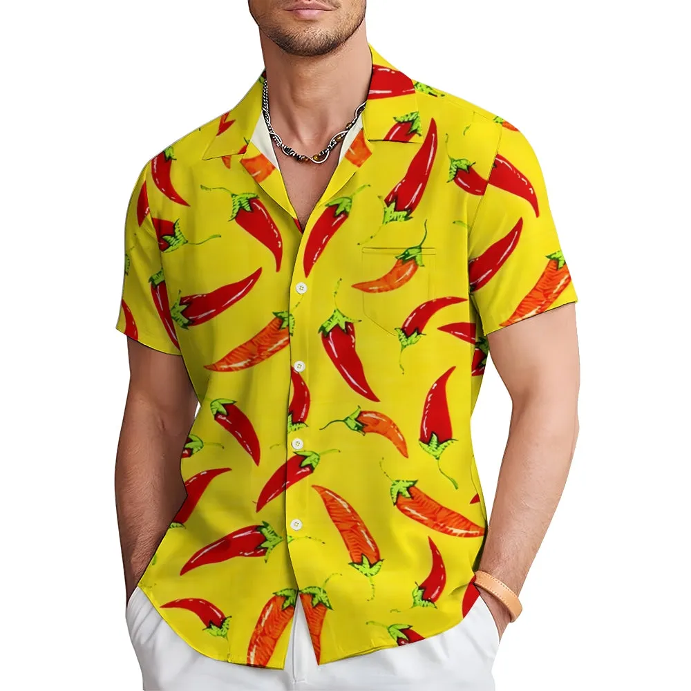 Cartoon Pepper Gonzo The Muppets Inspired Short Sleeve Button-Down Shirt 2401000324