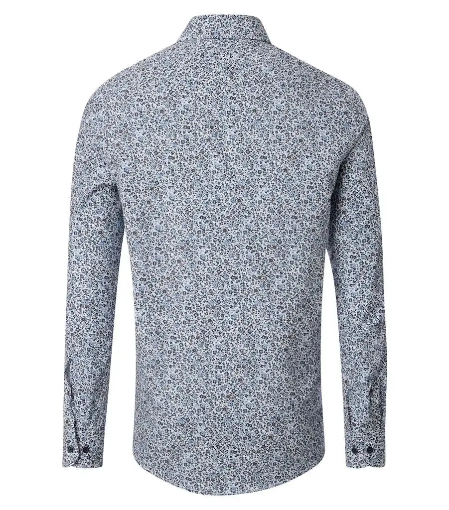 Casa Moda Mens Casual Fit Shirt Floral Blue