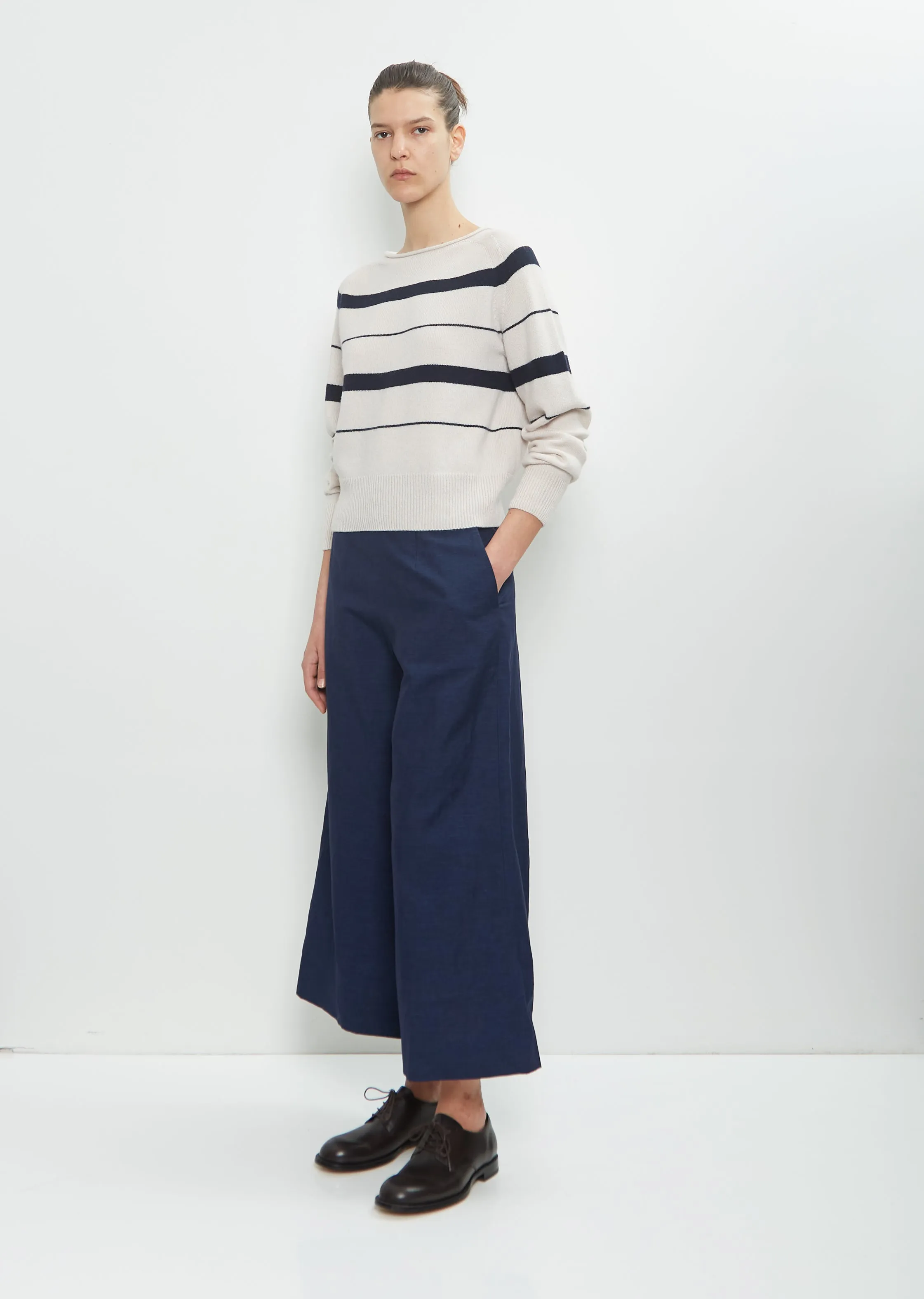Cashmere Cotton Roll Edge Jumper