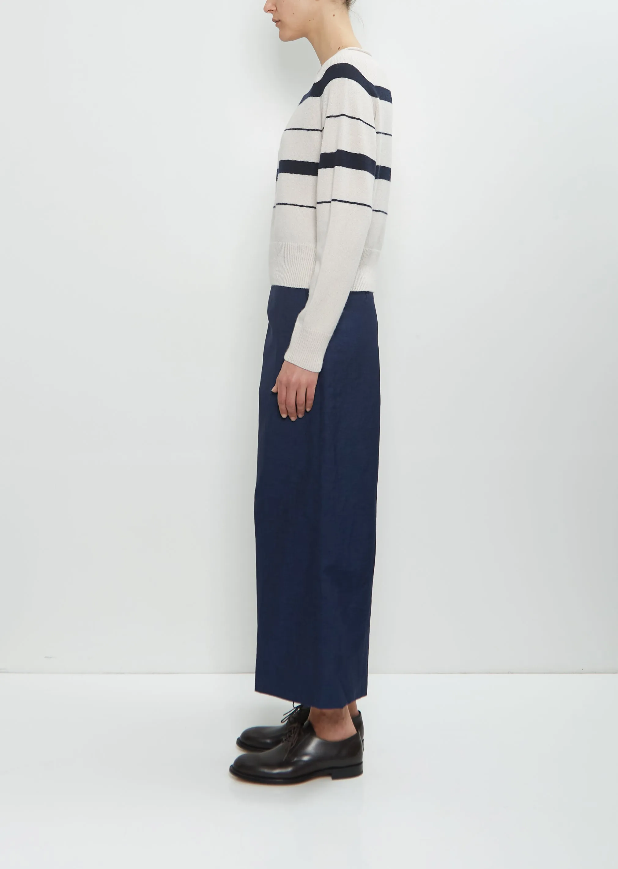 Cashmere Cotton Roll Edge Jumper