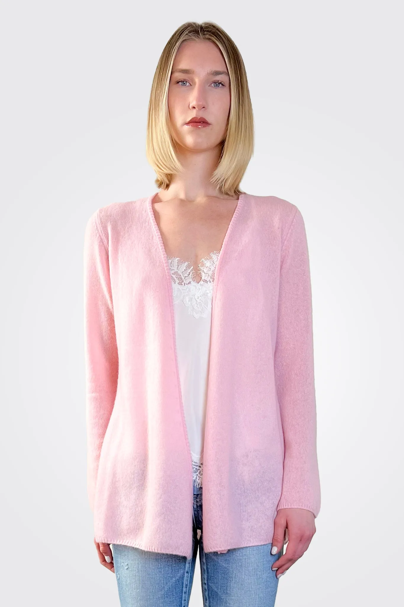 Cashmere Open Duster - Pink Pearl