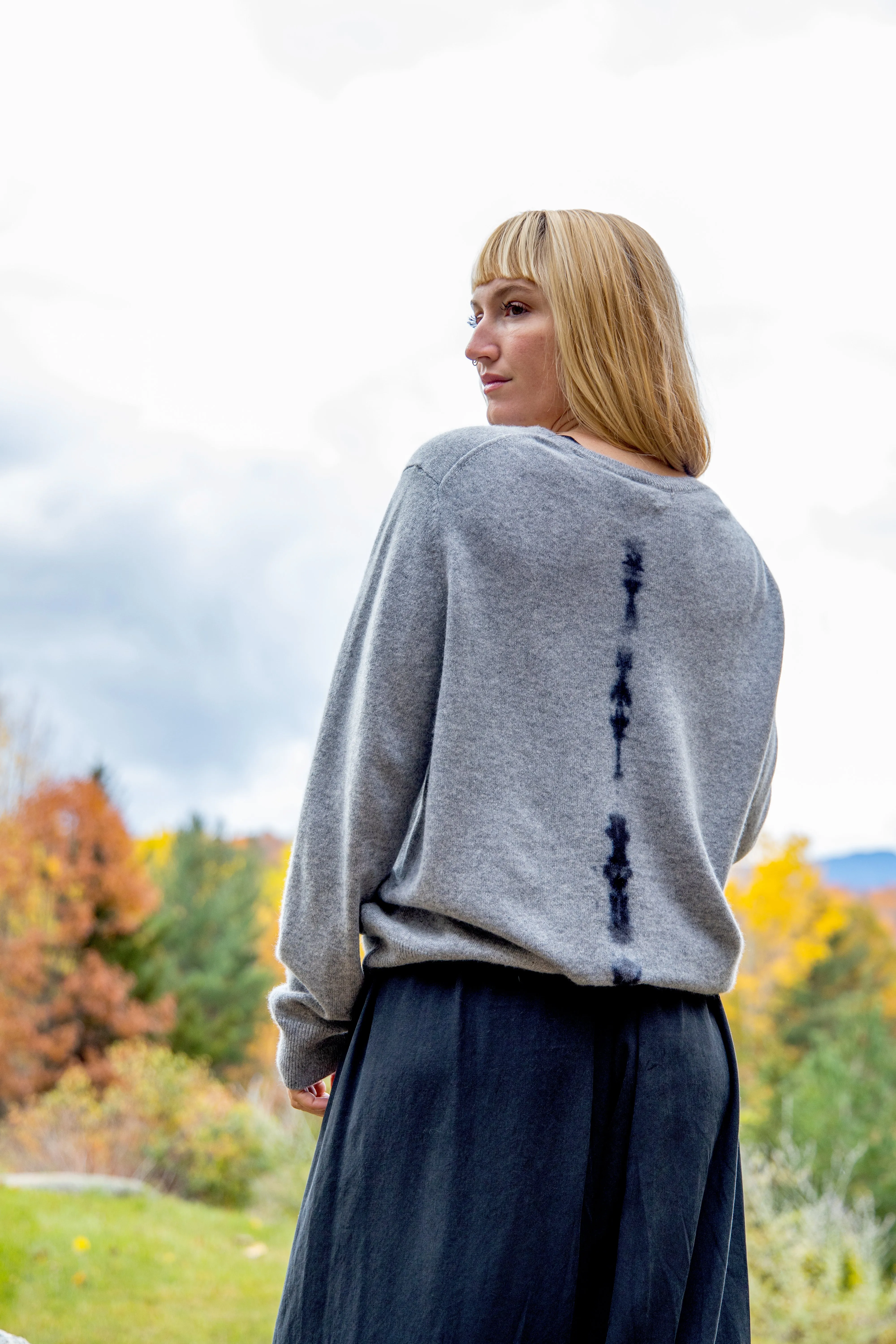 Cashmere Shibori-Dyed Sweater