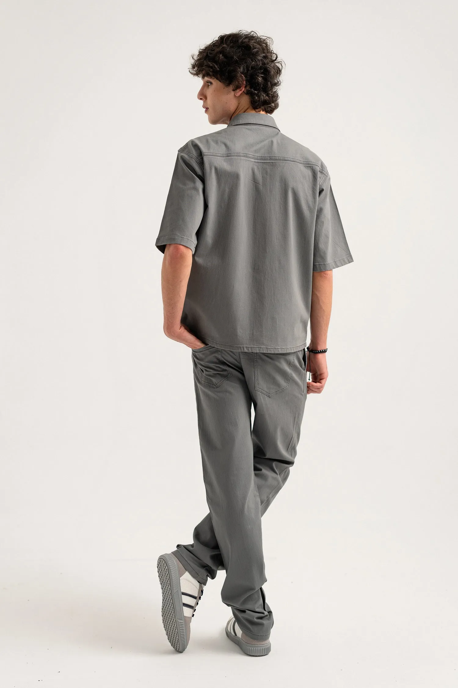 Charcoal Regular Fit Button-down Shirt