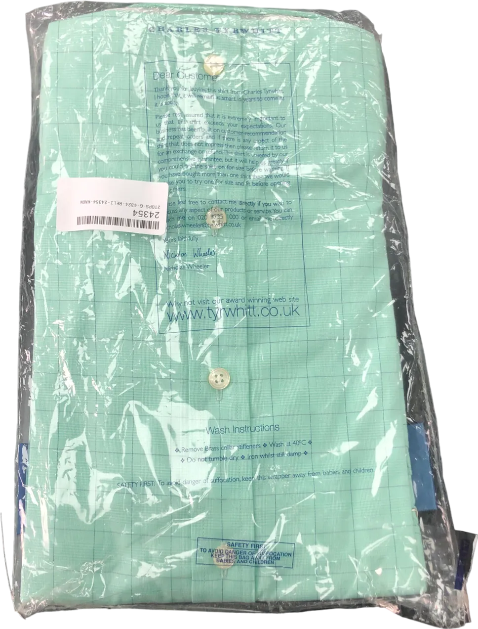 Charles Tyrwhitt Button-down Collar Green Shirt UK 34" CHEST