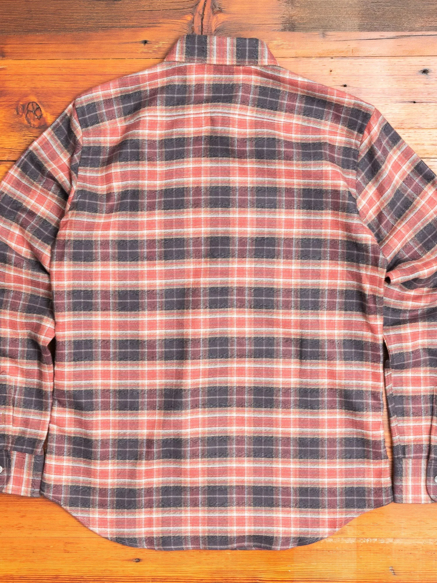 Check Flannel Button-Down Shirt in Brick