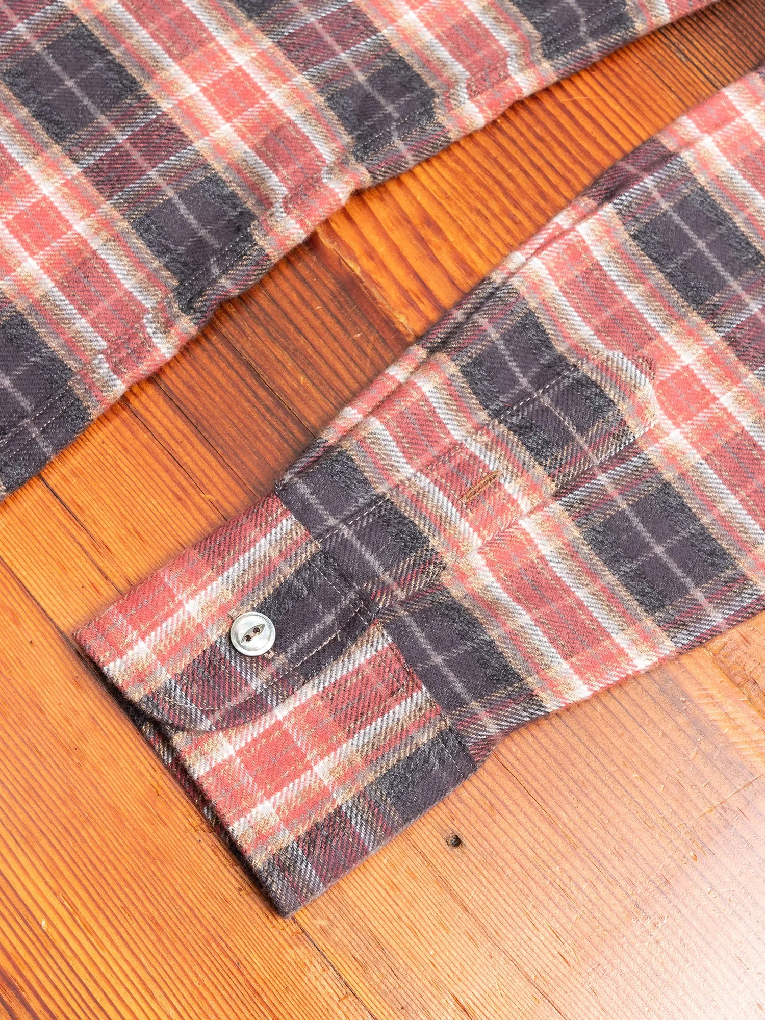 Check Flannel Button-Down Shirt in Brick
