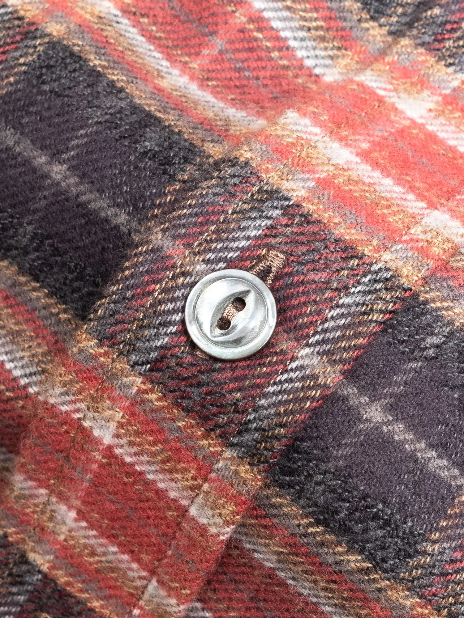 Check Flannel Button-Down Shirt in Brick