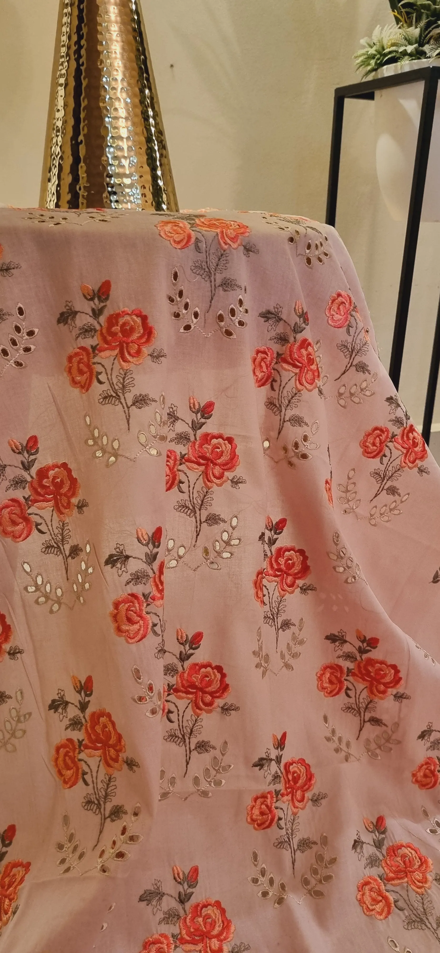 Chikan embroidered two piece suits